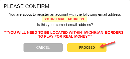 Email Confirmation Screen